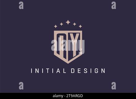 NY initial shield logo icon geometric style design inspiration Stock Vector