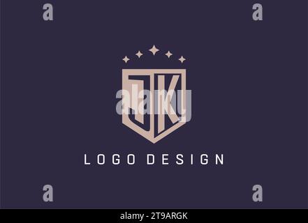 JK initial shield logo icon geometric style design inspiration Stock Vector