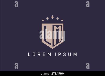 LM initial shield logo icon geometric style design inspiration Stock Vector