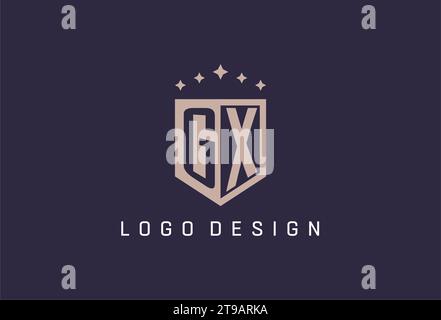 GX initial shield logo icon geometric style design inspiration Stock Vector