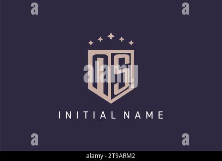 NS initial shield logo icon geometric style design inspiration Stock Vector