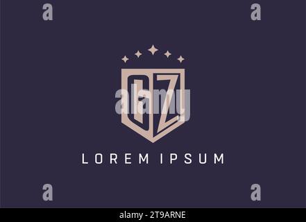 GZ initial shield logo icon geometric style design inspiration Stock Vector