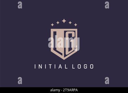 LG initial shield logo icon geometric style design inspiration Stock Vector