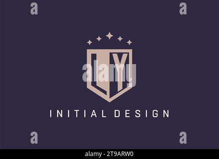 LY initial shield logo icon geometric style design inspiration Stock Vector
