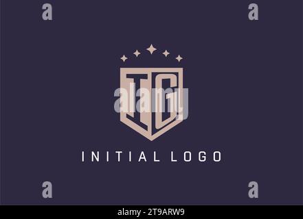 IG initial shield logo icon geometric style design inspiration Stock Vector