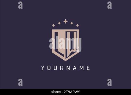 LW initial shield logo icon geometric style design inspiration Stock Vector