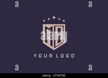 MB initial shield logo icon geometric style design inspiration Stock Vector