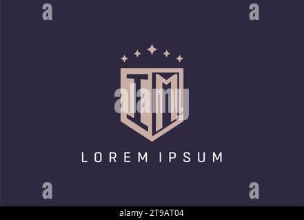 IM initial shield logo icon geometric style design inspiration Stock Vector