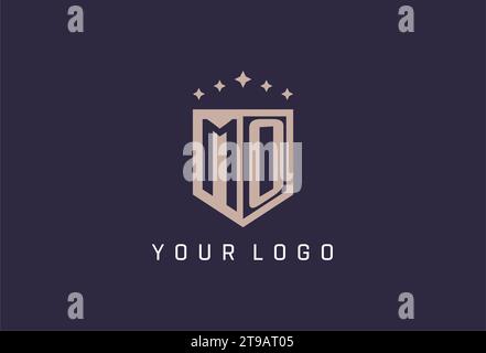 MO initial shield logo icon geometric style design inspiration Stock Vector