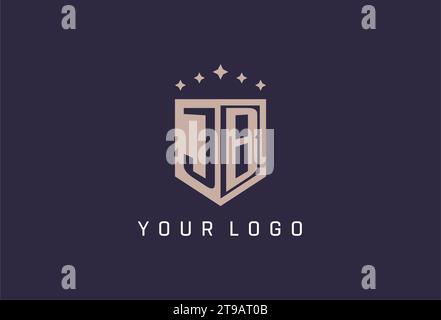 JB initial shield logo icon geometric style design inspiration Stock Vector