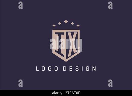 IX initial shield logo icon geometric style design inspiration Stock Vector