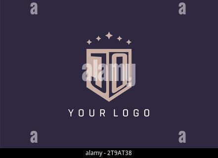 JO initial shield logo icon geometric style design inspiration Stock Vector