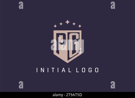 PG initial shield logo icon geometric style design inspiration Stock Vector