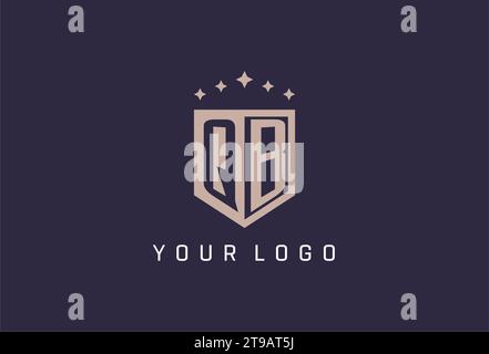 QB initial shield logo icon geometric style design inspiration Stock Vector