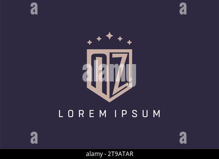 NZ initial shield logo icon geometric style design inspiration Stock Vector