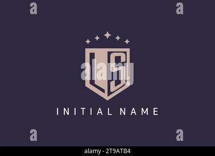 LS initial shield logo icon geometric style design inspiration Stock Vector