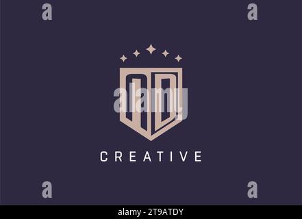 ND initial shield logo icon geometric style design inspiration Stock Vector