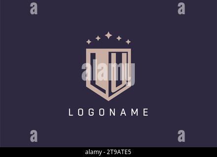 LU initial shield logo icon geometric style design inspiration Stock Vector
