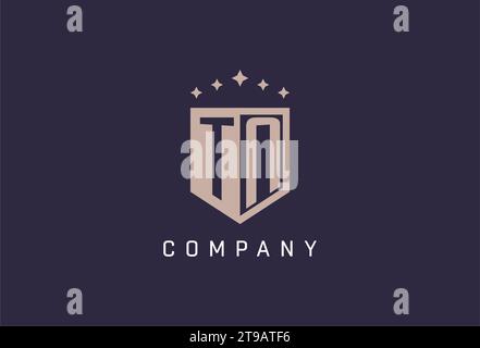 TN initial shield logo icon geometric style design inspiration Stock Vector