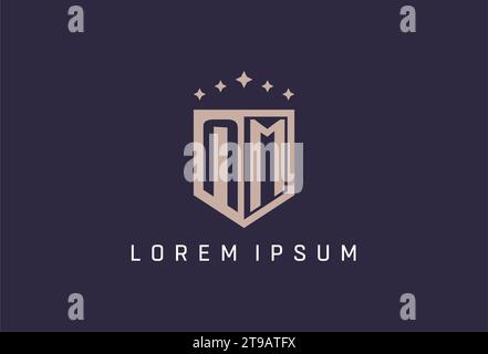 NM initial shield logo icon geometric style design inspiration Stock Vector