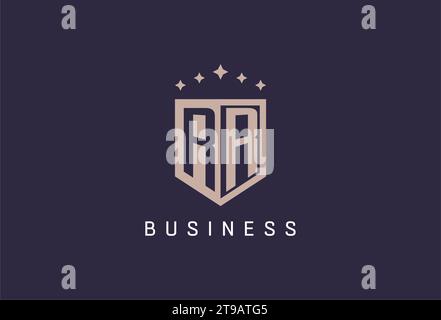 RR initial shield logo icon geometric style design inspiration Stock Vector