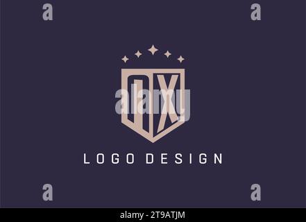 NX initial shield logo icon geometric style design inspiration Stock Vector