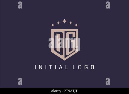 OG initial shield logo icon geometric style design inspiration Stock Vector