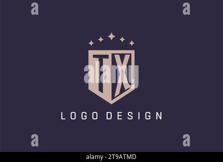 TX initial shield logo icon geometric style design inspiration Stock Vector