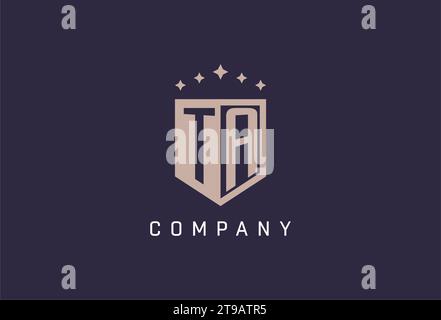 TA initial shield logo icon geometric style design inspiration Stock Vector