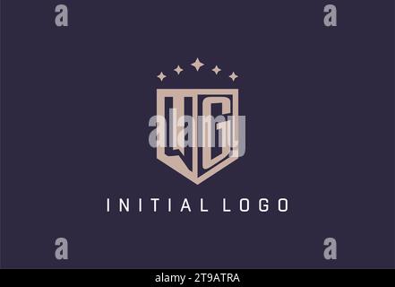 WG initial shield logo icon geometric style design inspiration Stock Vector