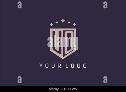 UO initial shield logo icon geometric style design inspiration Stock Vector