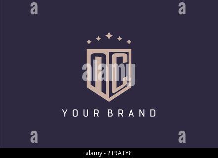 NC initial shield logo icon geometric style design inspiration Stock Vector