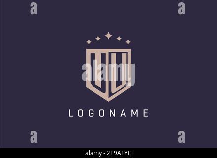 UU initial shield logo icon geometric style design inspiration Stock Vector