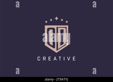 OD initial shield logo icon geometric style design inspiration Stock Vector