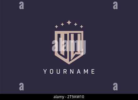 UW initial shield logo icon geometric style design inspiration Stock Vector