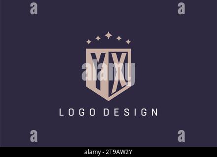 YX initial shield logo icon geometric style design inspiration Stock Vector