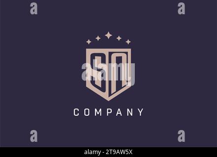 SN initial shield logo icon geometric style design inspiration Stock Vector