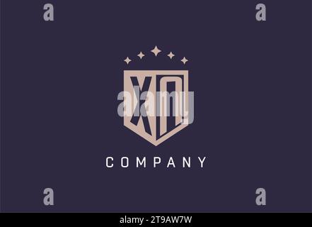 XN initial shield logo icon geometric style design inspiration Stock Vector