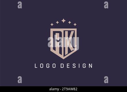 RK initial shield logo icon geometric style design inspiration Stock Vector