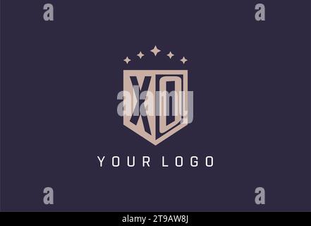 XO initial shield logo icon geometric style design inspiration Stock Vector