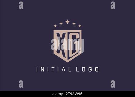 XG initial shield logo icon geometric style design inspiration Stock Vector