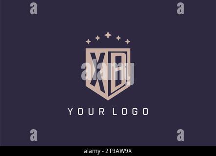 XB initial shield logo icon geometric style design inspiration Stock Vector