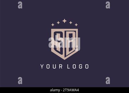 SB initial shield logo icon geometric style design inspiration Stock Vector