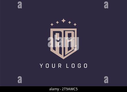 RB initial shield logo icon geometric style design inspiration Stock Vector
