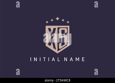 XS initial shield logo icon geometric style design inspiration Stock Vector