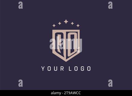 QO initial shield logo icon geometric style design inspiration Stock Vector
