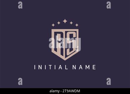 RS initial shield logo icon geometric style design inspiration Stock Vector