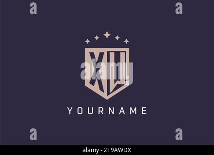 XW initial shield logo icon geometric style design inspiration Stock Vector