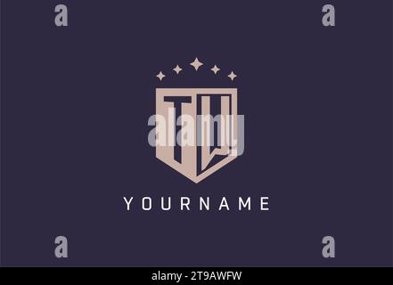 TW initial shield logo icon geometric style design inspiration Stock Vector