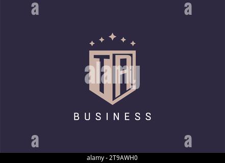 TR initial shield logo icon geometric style design inspiration Stock Vector